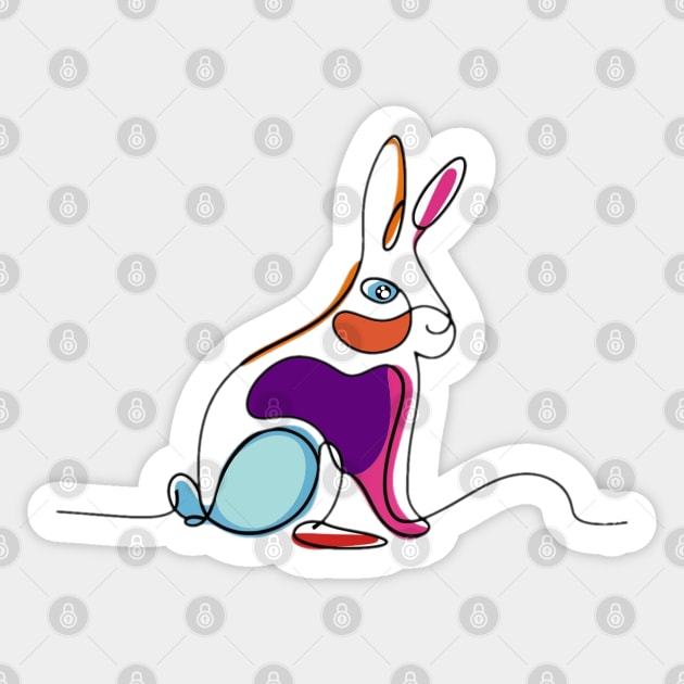 Bunny Line Sticker by INLE Designs